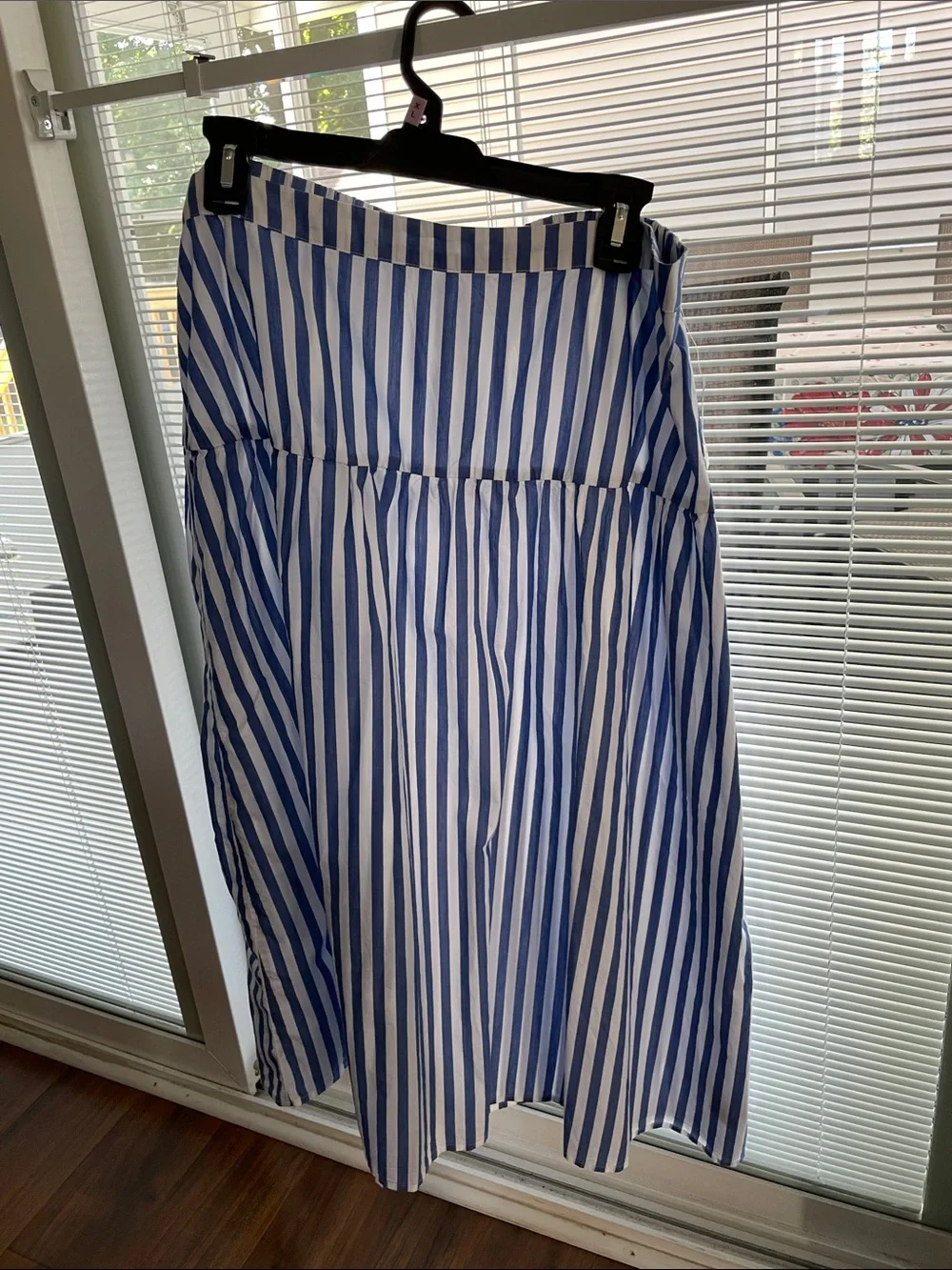 Old Navy Blue and White Striped Midi Skirt